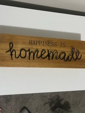 Happiness Is Homemade Wooden Wall Sign - Black Script